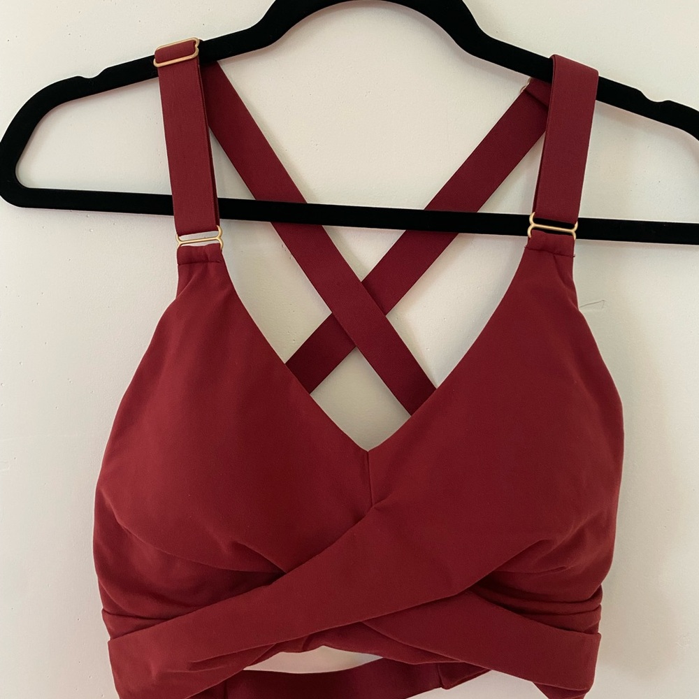 Buffbunny Vineyard Red Candy Wrap Sports Bra